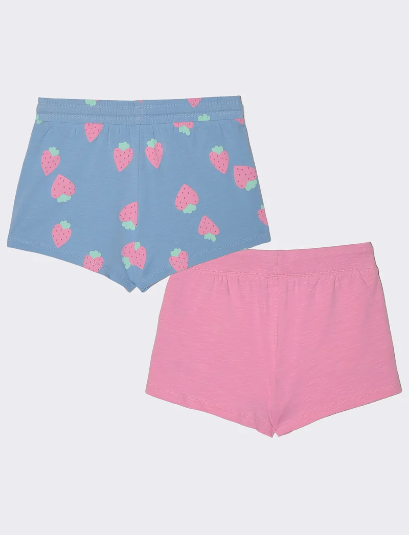 Short 2 pack in jersey con tasche - Azzurro
