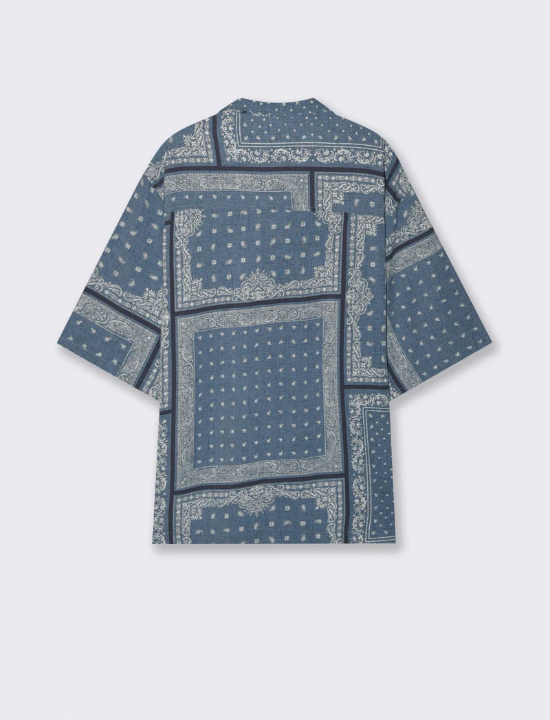 Camicia boxy fit in viscosa paisley patchwork - CARTA DA ZUCCHERO