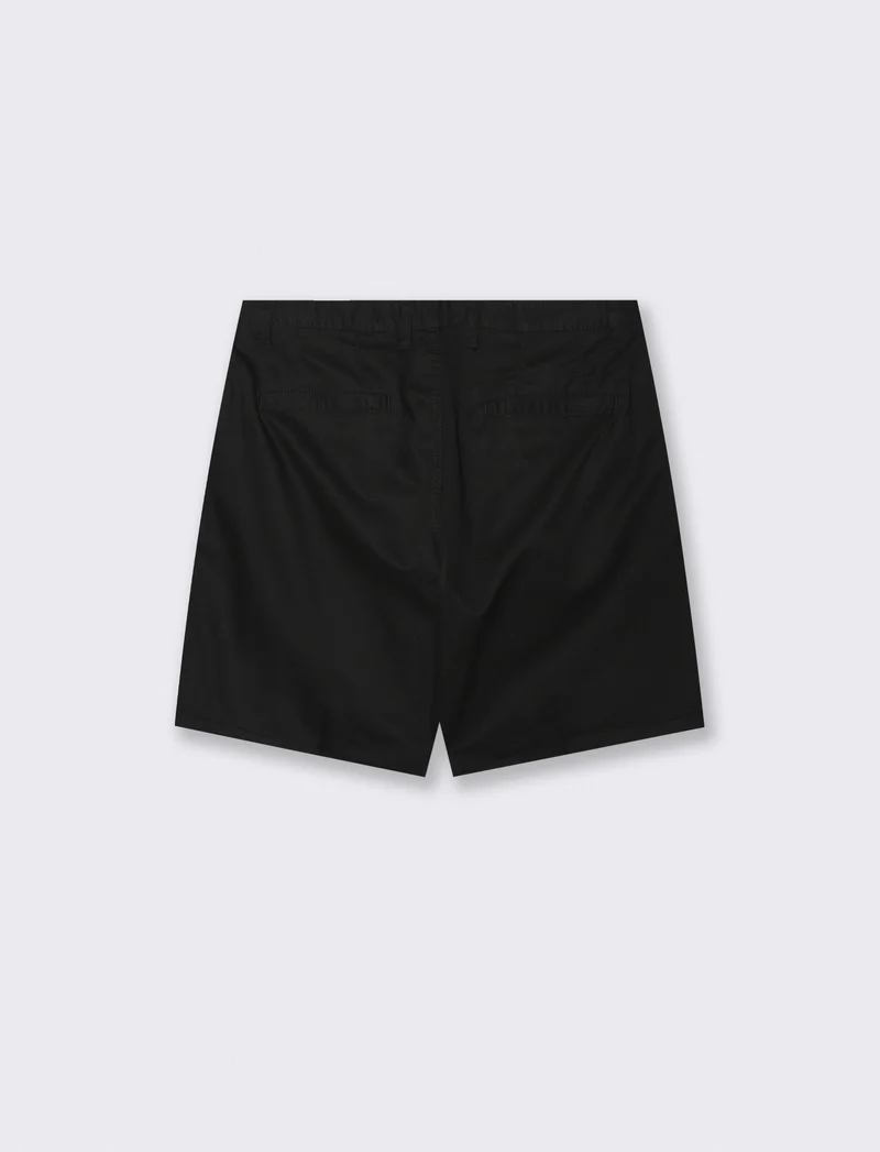 Bermuda Chino Regular Fit in Twill di Cotone - Nero