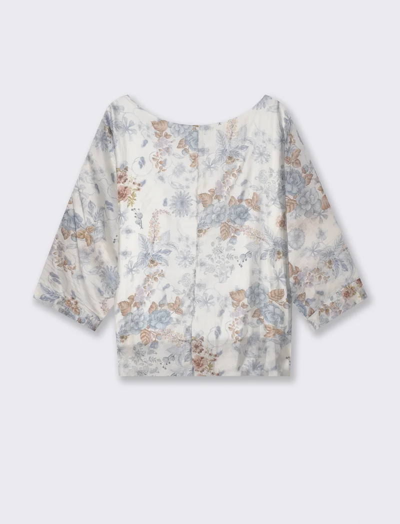 Casacca floreale con fiocco all'orlo - var 1