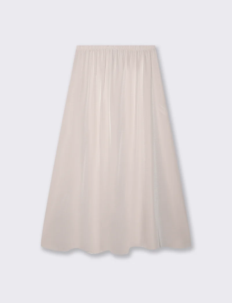 Gonna lunga con spacco elegante e versatile - Beige champagne