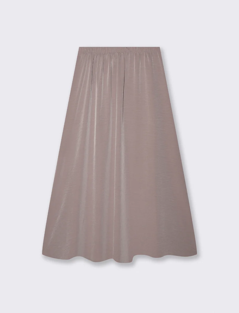 Gonna lunga con spacco elegante e versatile - Grigio fango