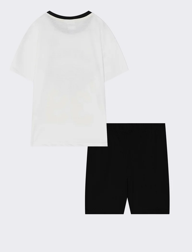 Completo Batman per bambini con t-shirt e shorts - Bianco