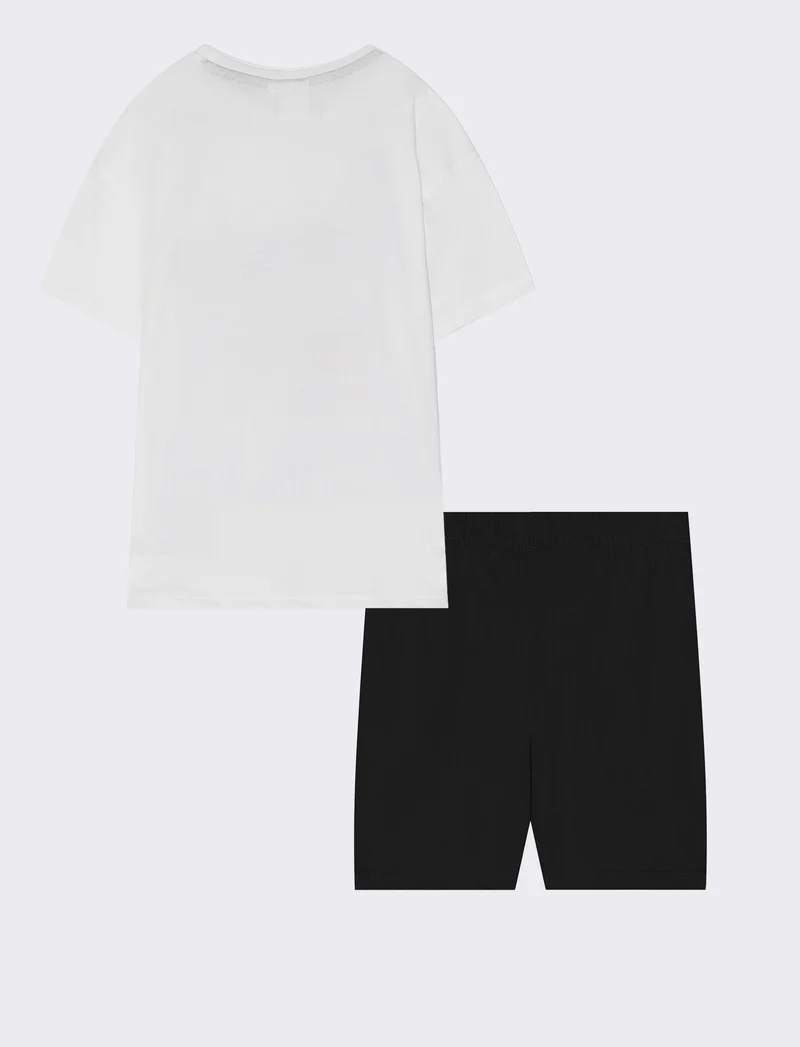 Completo Sonic per bambini: t-shirt e shorts - Bianco
