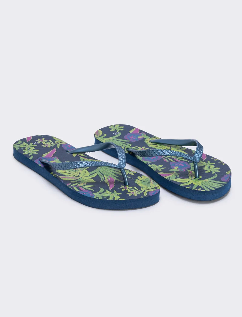 Infradito floreali in PVC - Blu