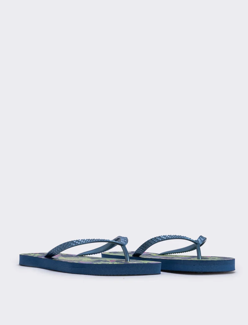 Infradito floreali in PVC - Blu