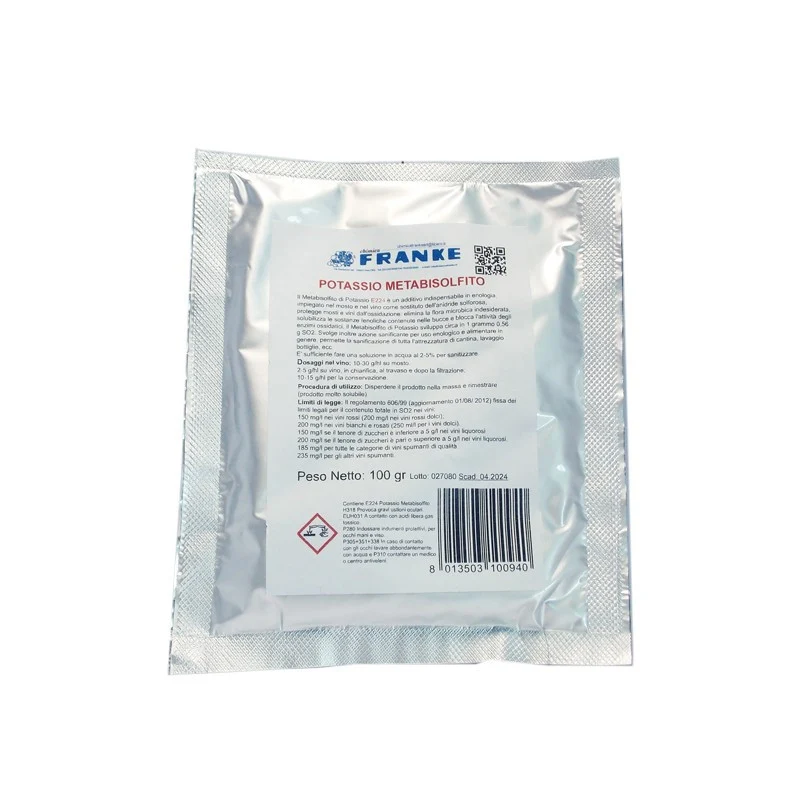 METABISOLFITO DI POTASSIO IN POLVERE 100gr
