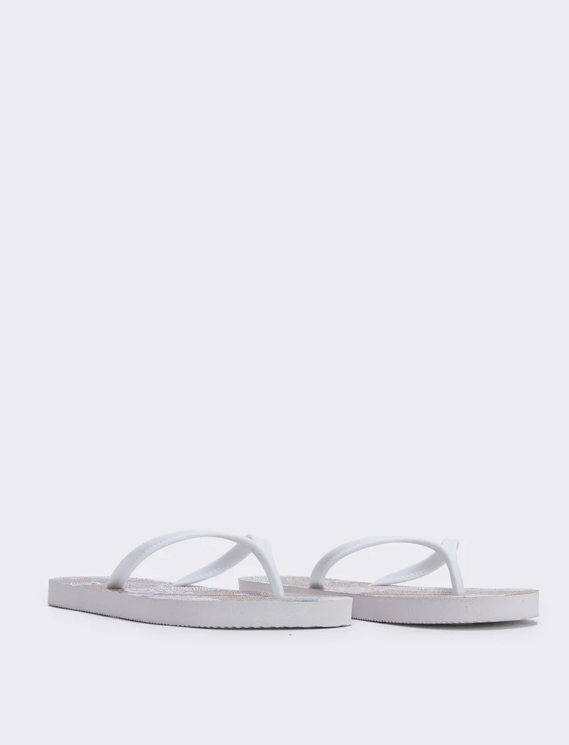 Infradito floreali da in PVC - Bianco