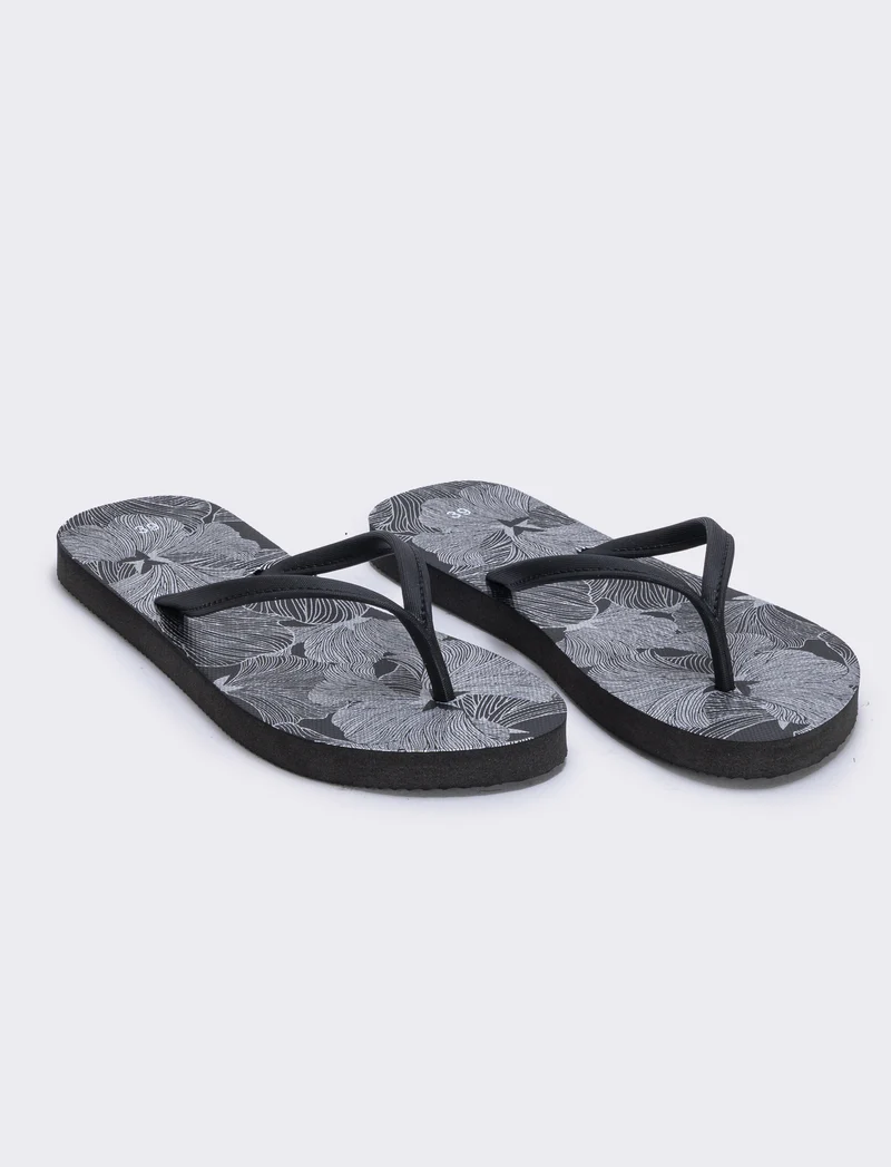 Infradito floreali da in PVC - Nero