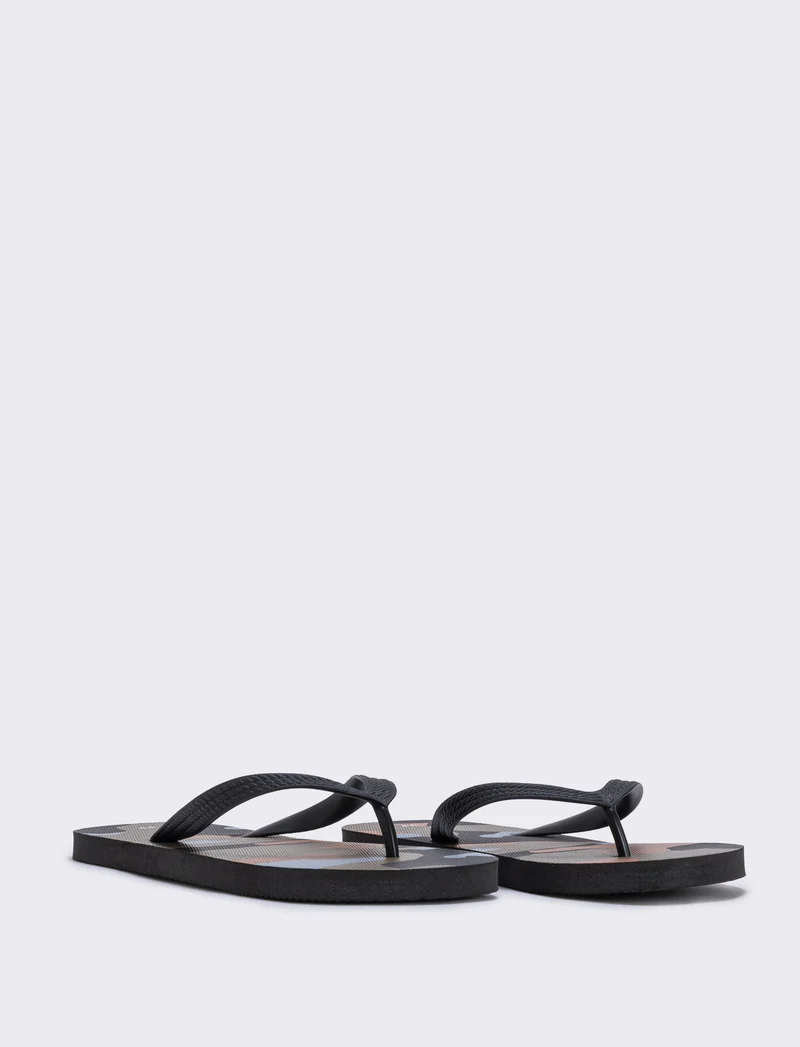 Infradito mimetico in PVC nero uomo - Nero