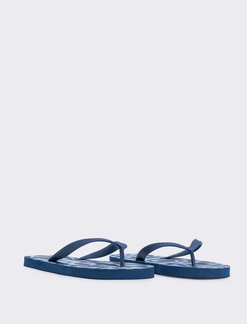 Infradito da uomo con stampa lettering - Blu