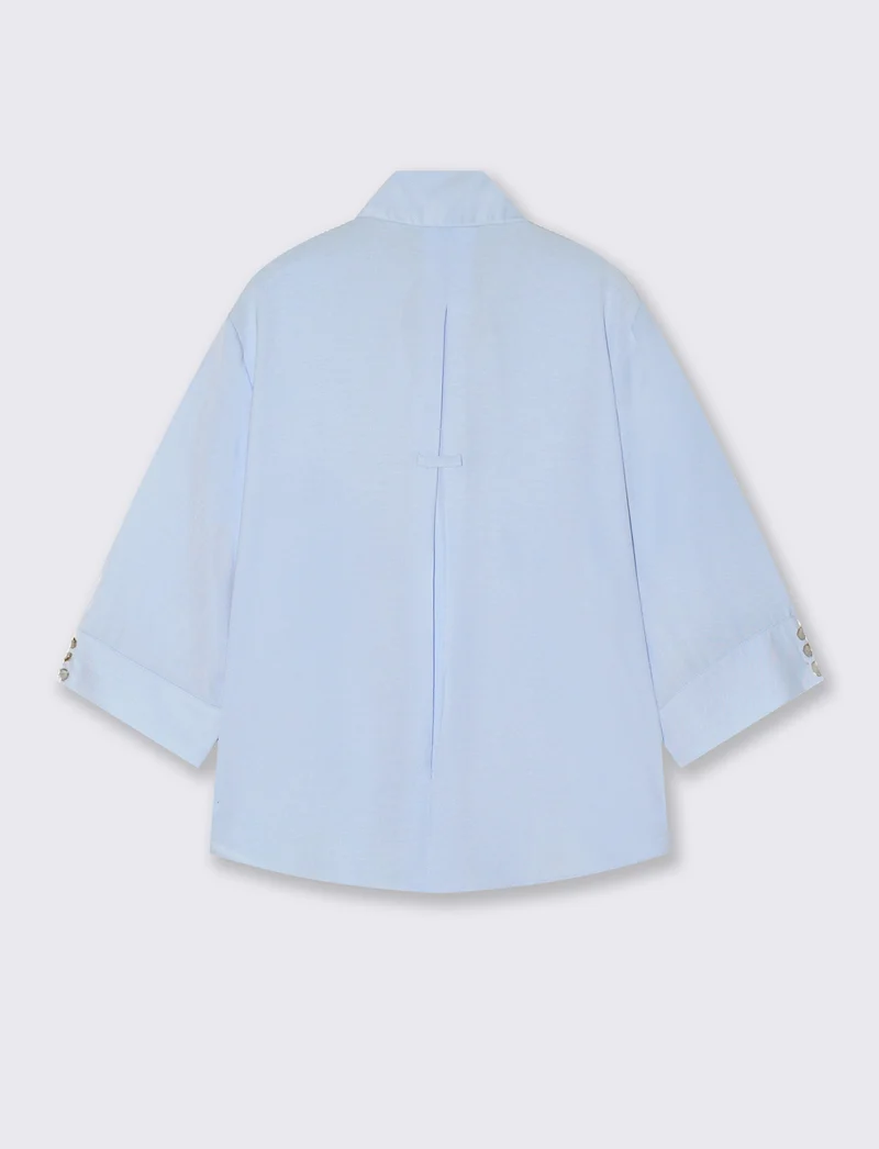 Camicia Basica Maniche a 3/4 - Celeste