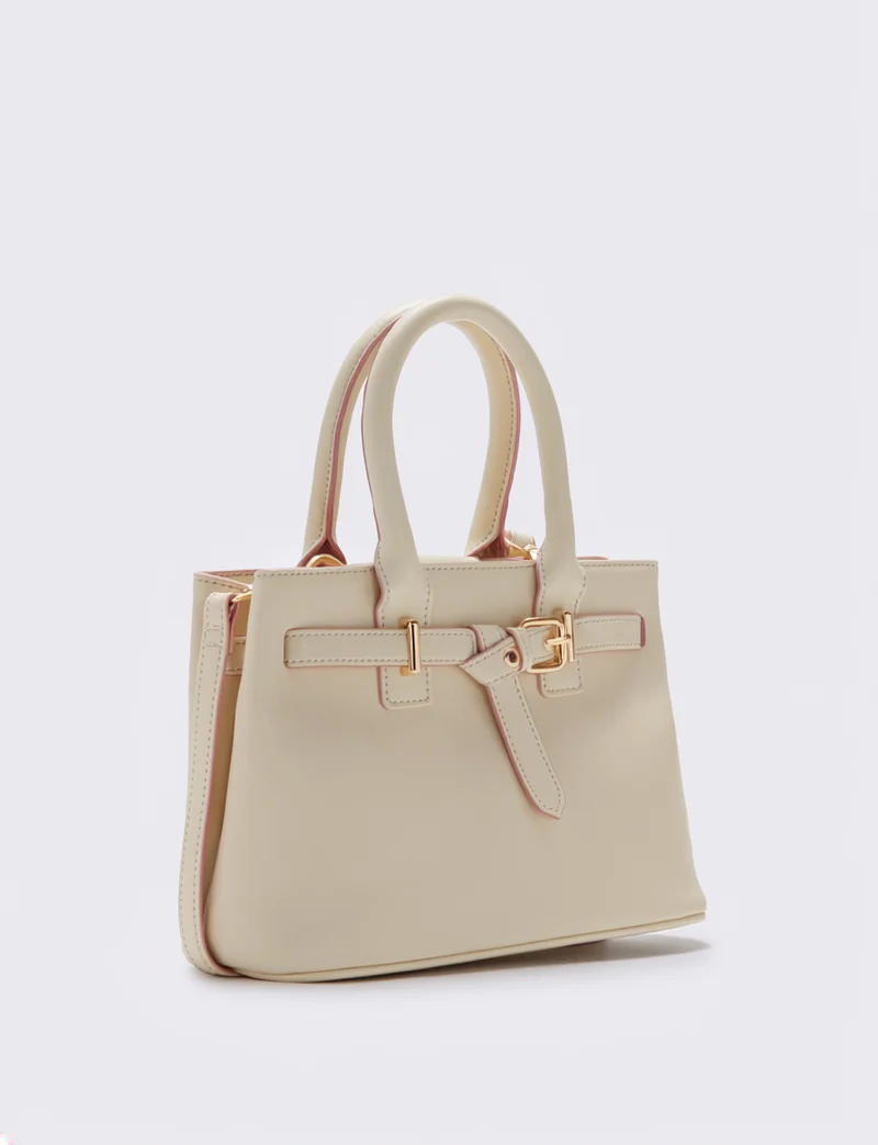 Borsa a mano con fibbia elegante e pratica - Beige