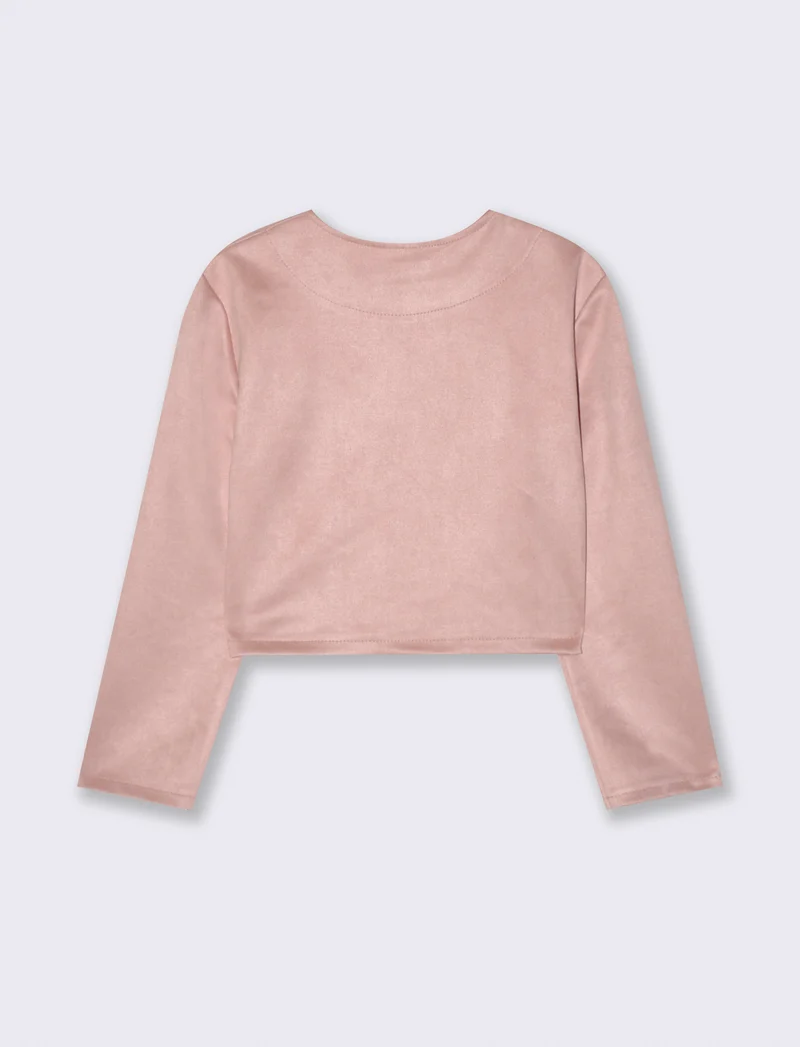 Giacca corta in suede - Cipria