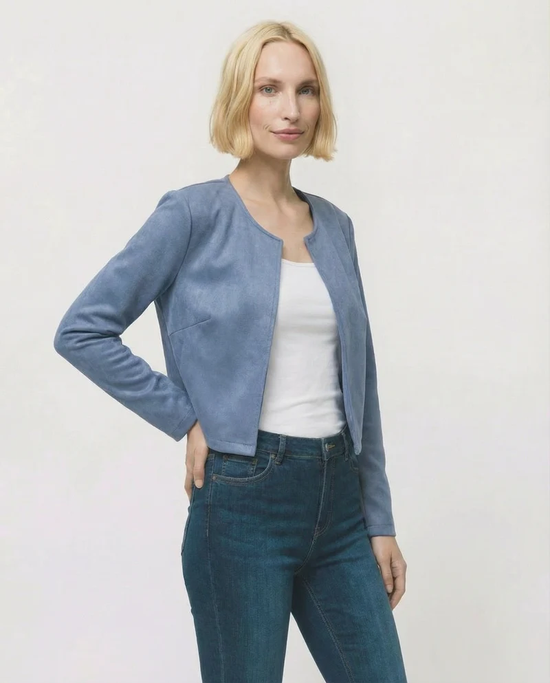 Giacca corta in suede - Denim