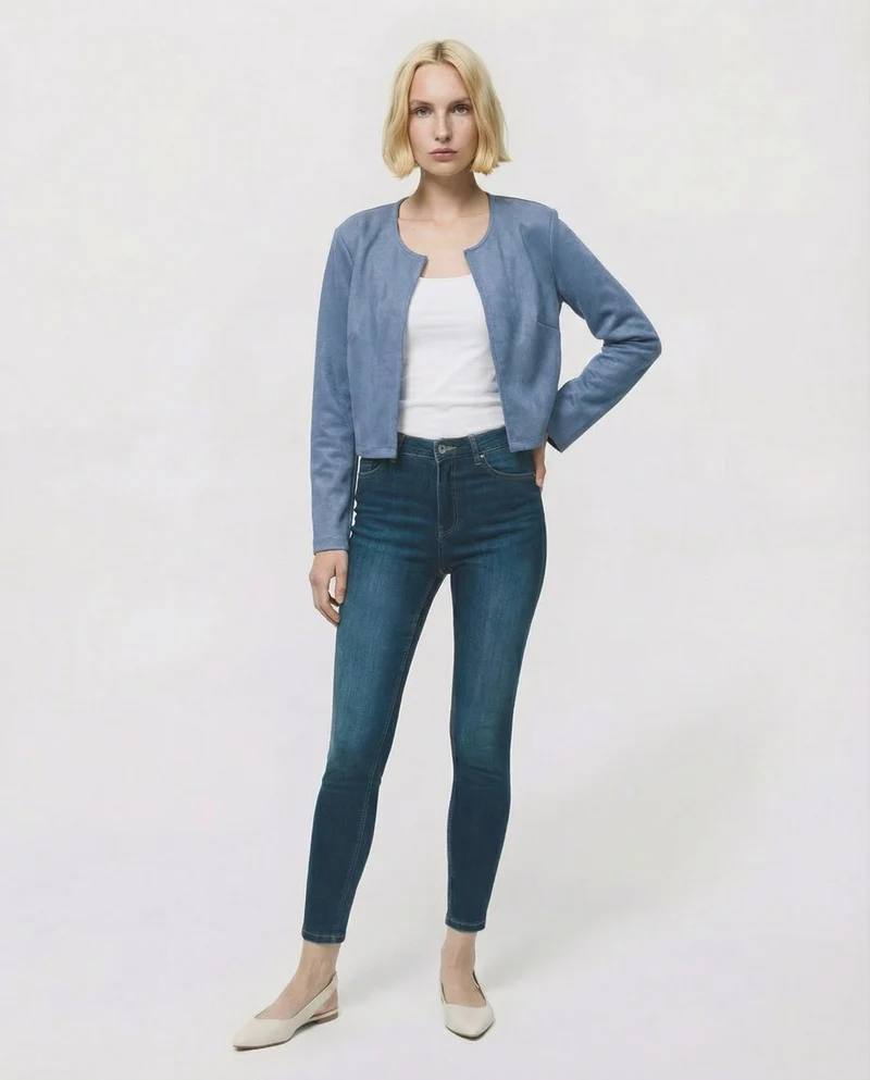 Giacca corta in suede - Denim