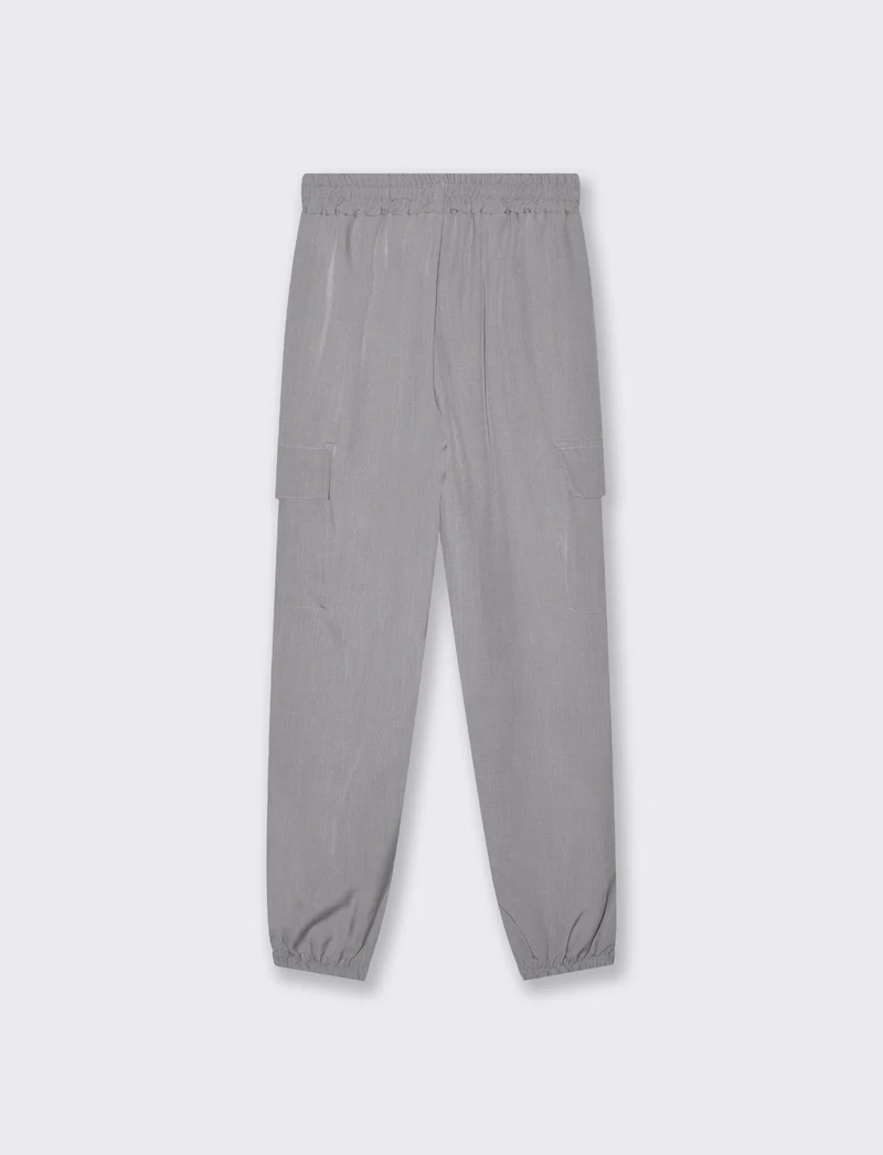 Pantalone con tasconi e coulisse - Grigio