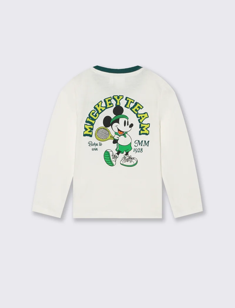 Maglietta manica lunga con Topolino - Bianco