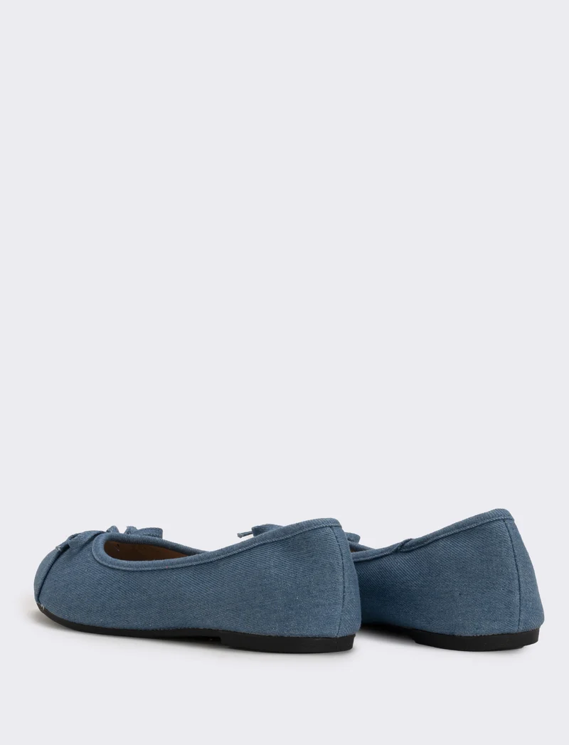 Ballerina in denim con fiocco - Denim