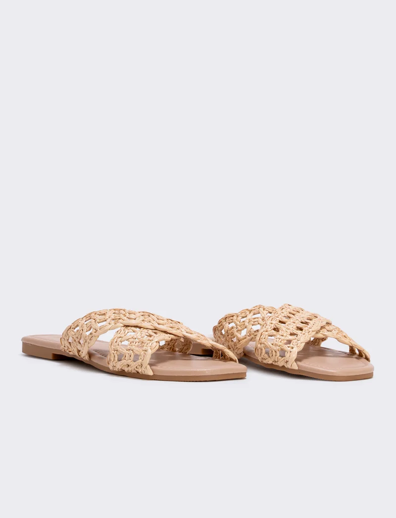Mule beige effetto paglia da - Beige