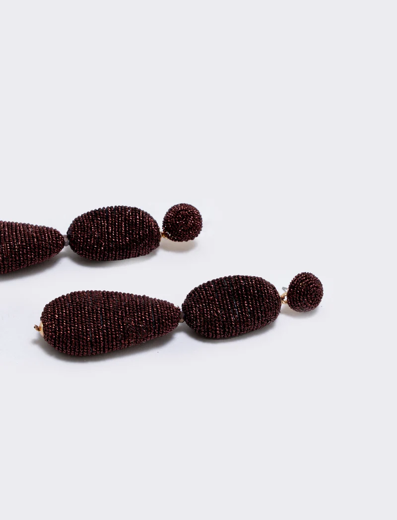 Orecchini pendenti in filo lamè eleganti - Bronzo