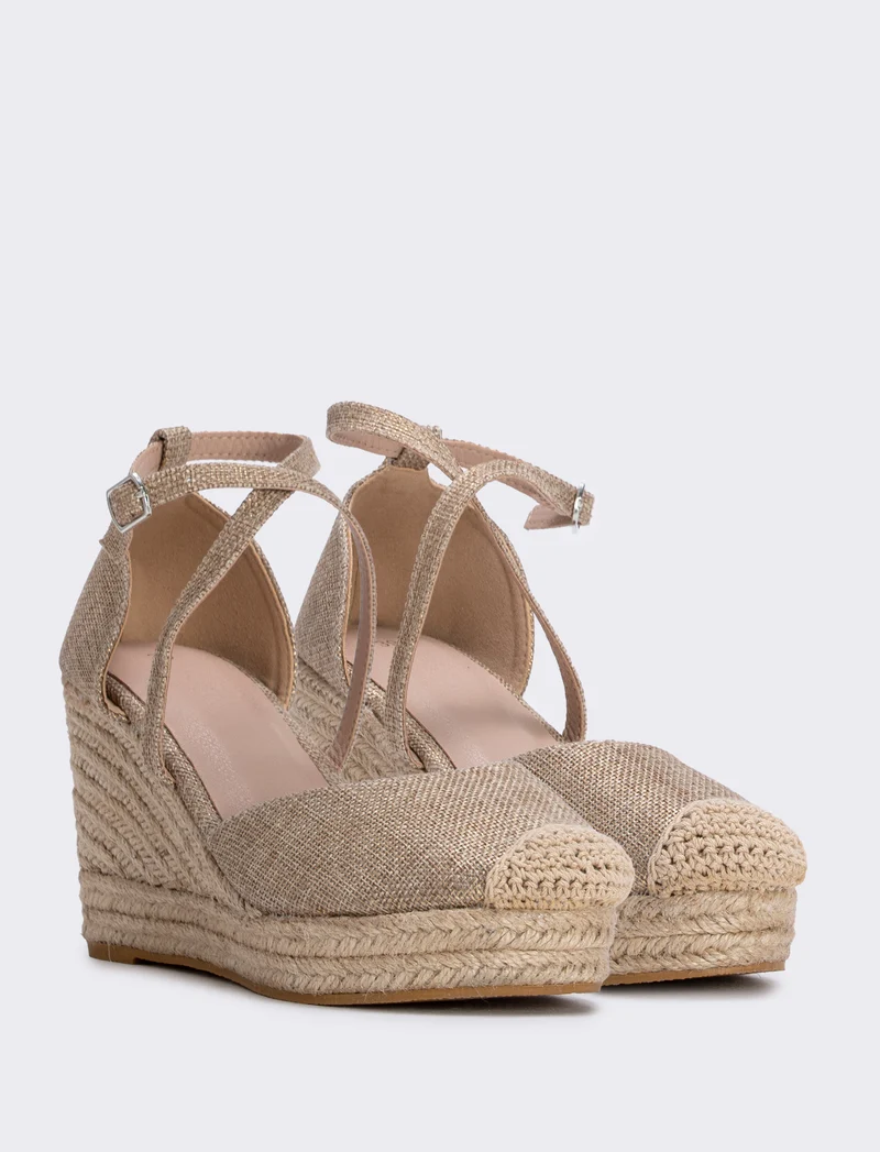 Espadrillas con zeppa da donna - Platino