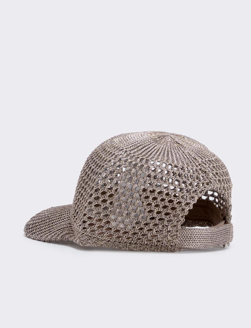 Cappello baseball effetto uncinetto - Beige