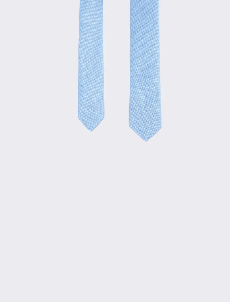 Cravatta nodo 4cm per bambini - Azzurro