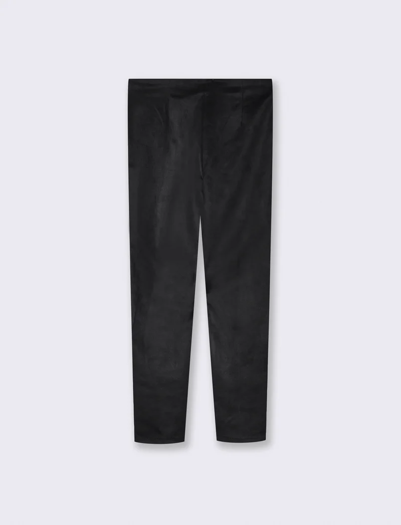 Pantalone elastico in suede - Nero