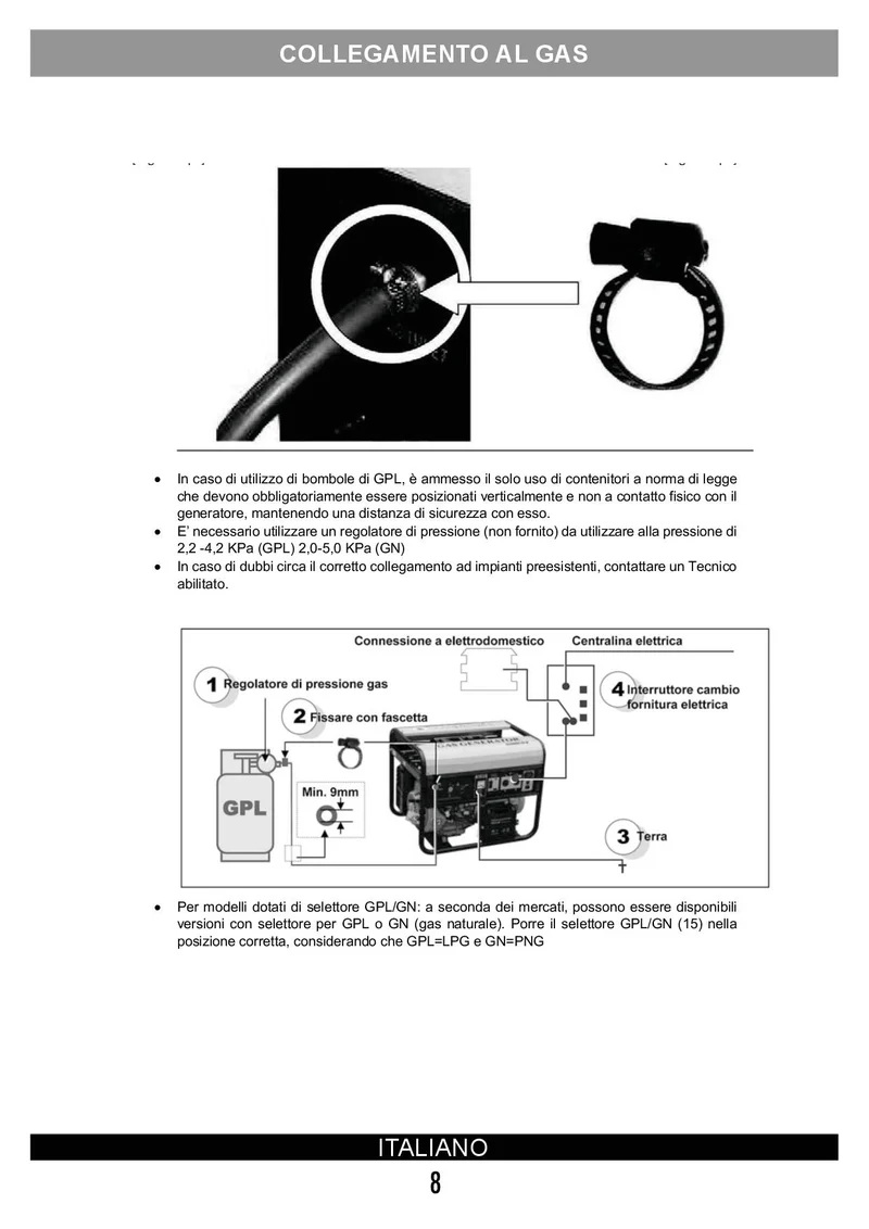 Vinco 60171 - Generatore di corrente, GPL, Benzina, Metano 5,8Kw