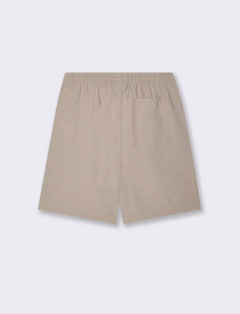 Bermuda Jogger Relaxed Effetto Lino - Verde kaki