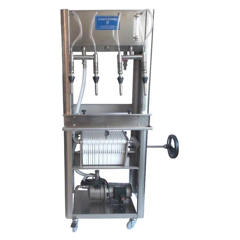 RIEMPITRICE INOX "EMPIFILTER" 4 SIFONI CON POMPA E FILTRO 20 PIASTRE