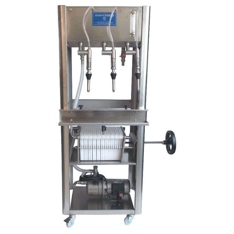 RIEMPITRICE INOX "EMPIFILTER" 3 SIFONI CON POMPA E FILTRO 20 PIASTRE