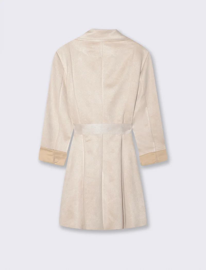 Trench in tessuto suede - Vaniglia
