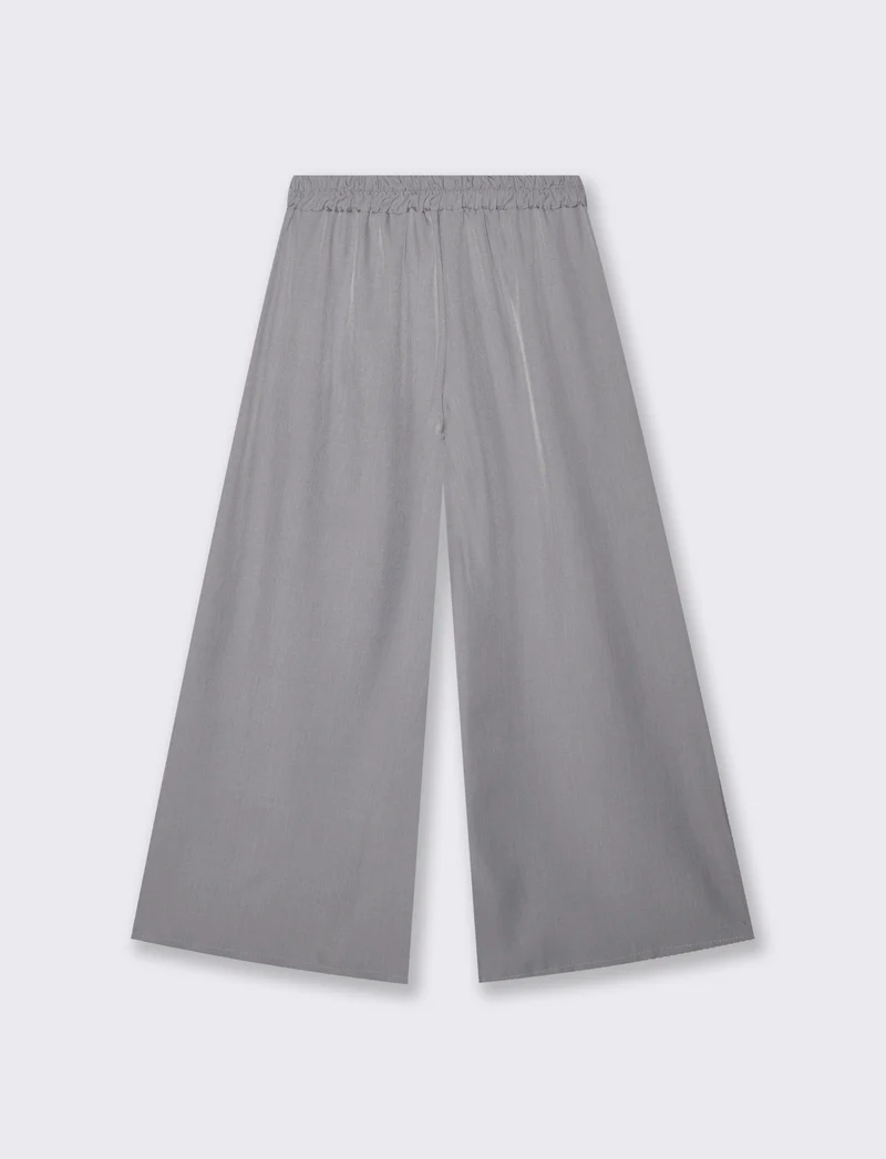 Pantalone over con pieghe ed elastico - Grigio chiaro