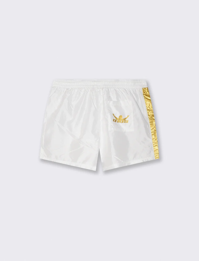 Costume mare D10S con stampa e laccio - Bianco