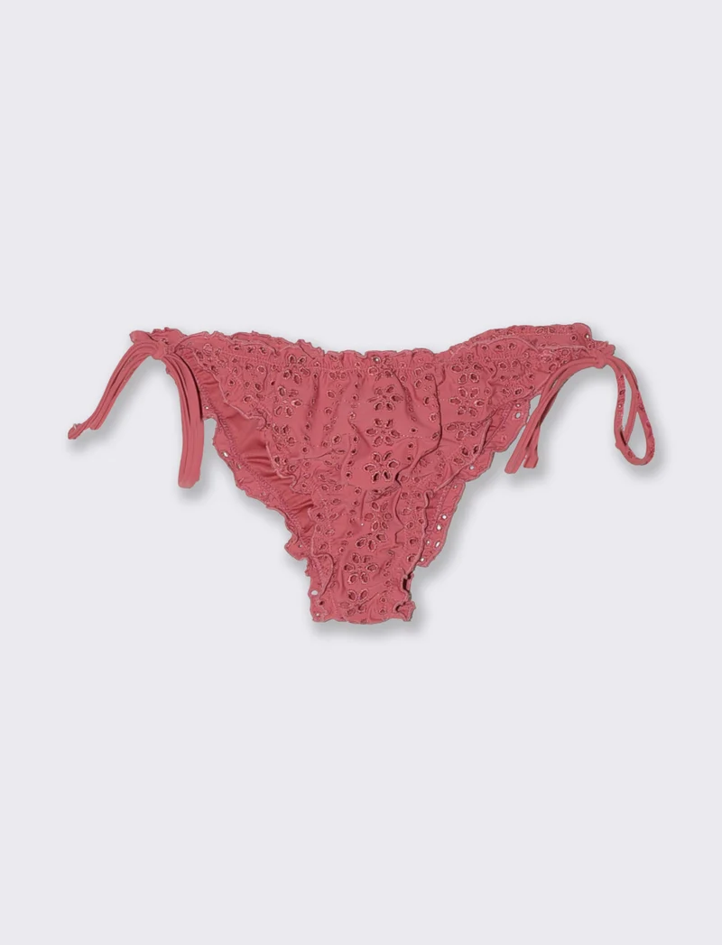 Slip mare in sangallo con laccetti - Rosa