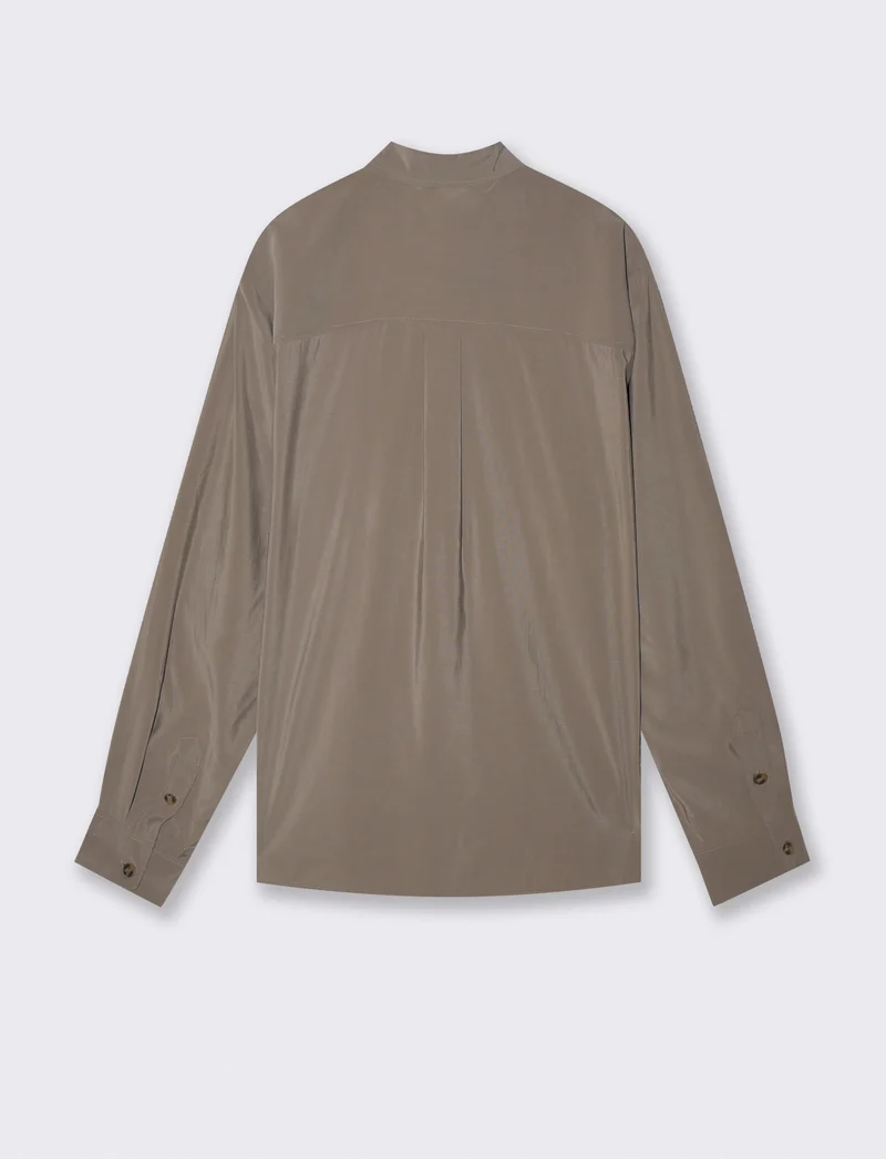 Camicia relaxed fit in misto viscosa - Verde salvia