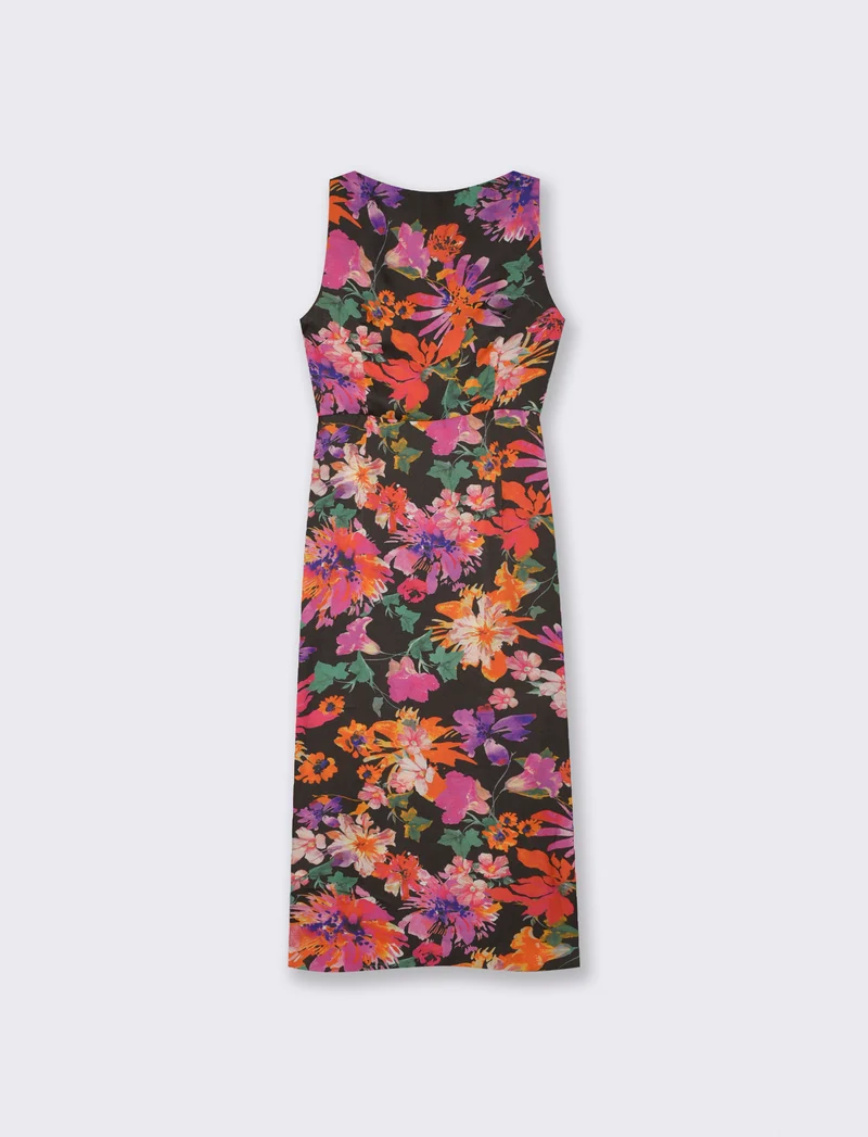Vestito lungo stampato con drappeggio - var 1