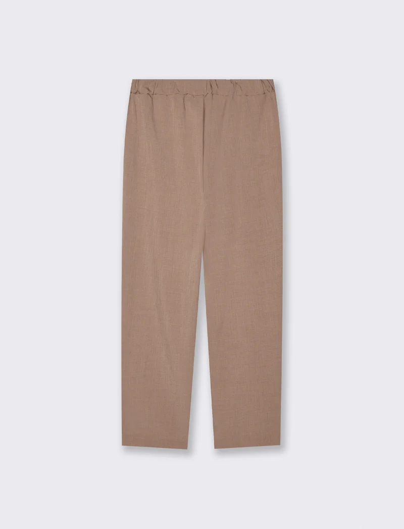 Pantalone Comodo con Elastico Retro - Grigio fango