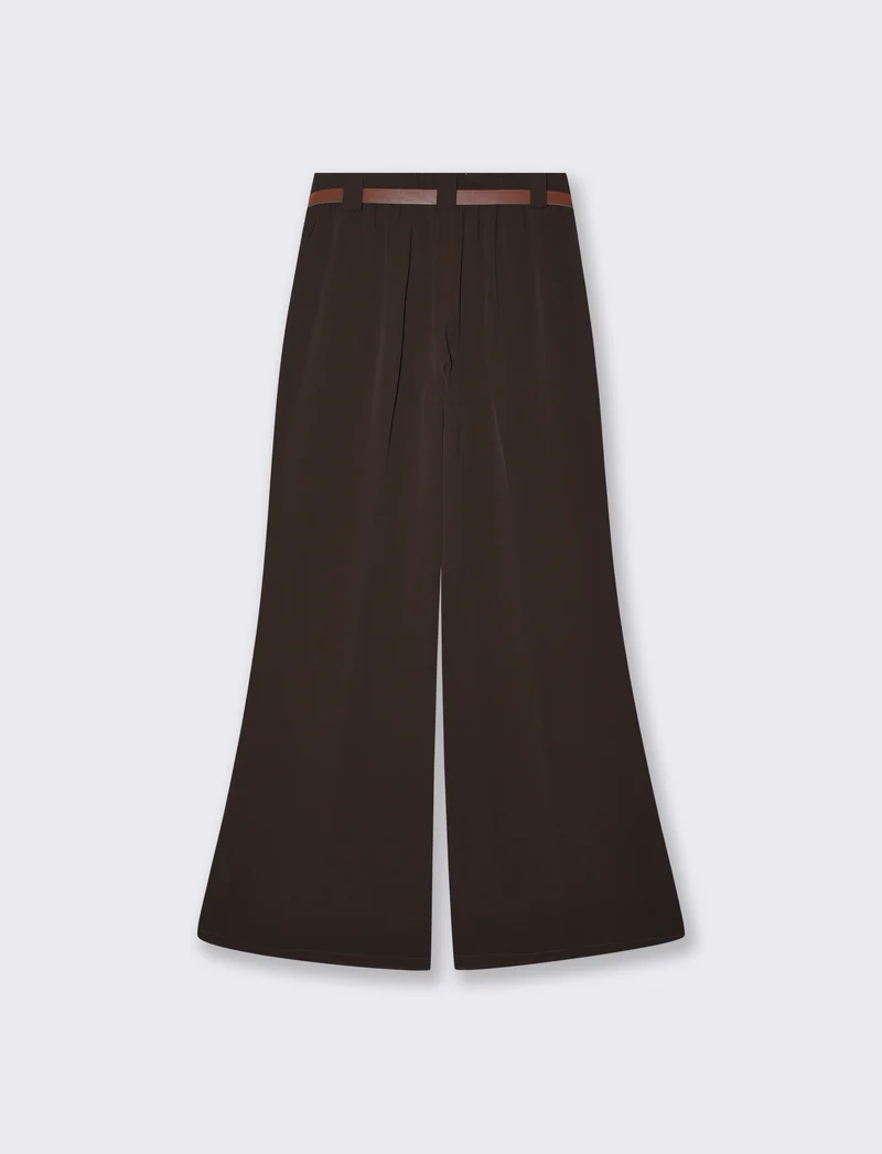 Pantalone dritto con cintura elegante - Moro
