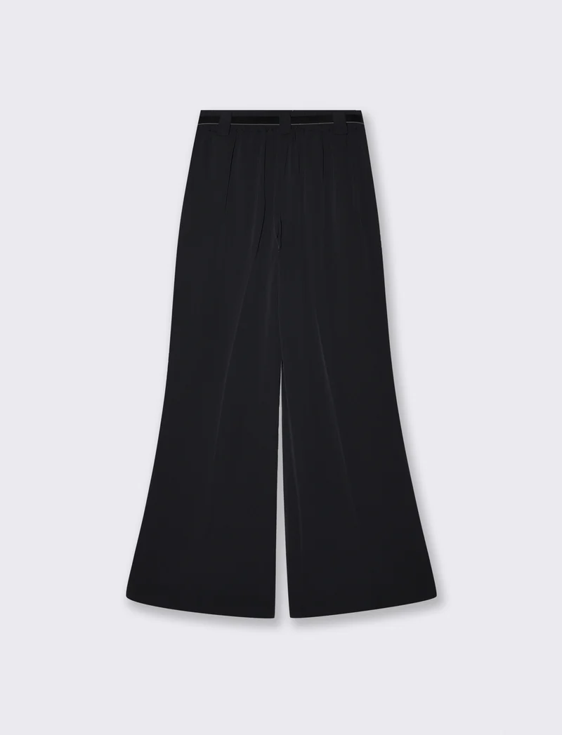 Pantalone dritto con cintura elegante - Nero