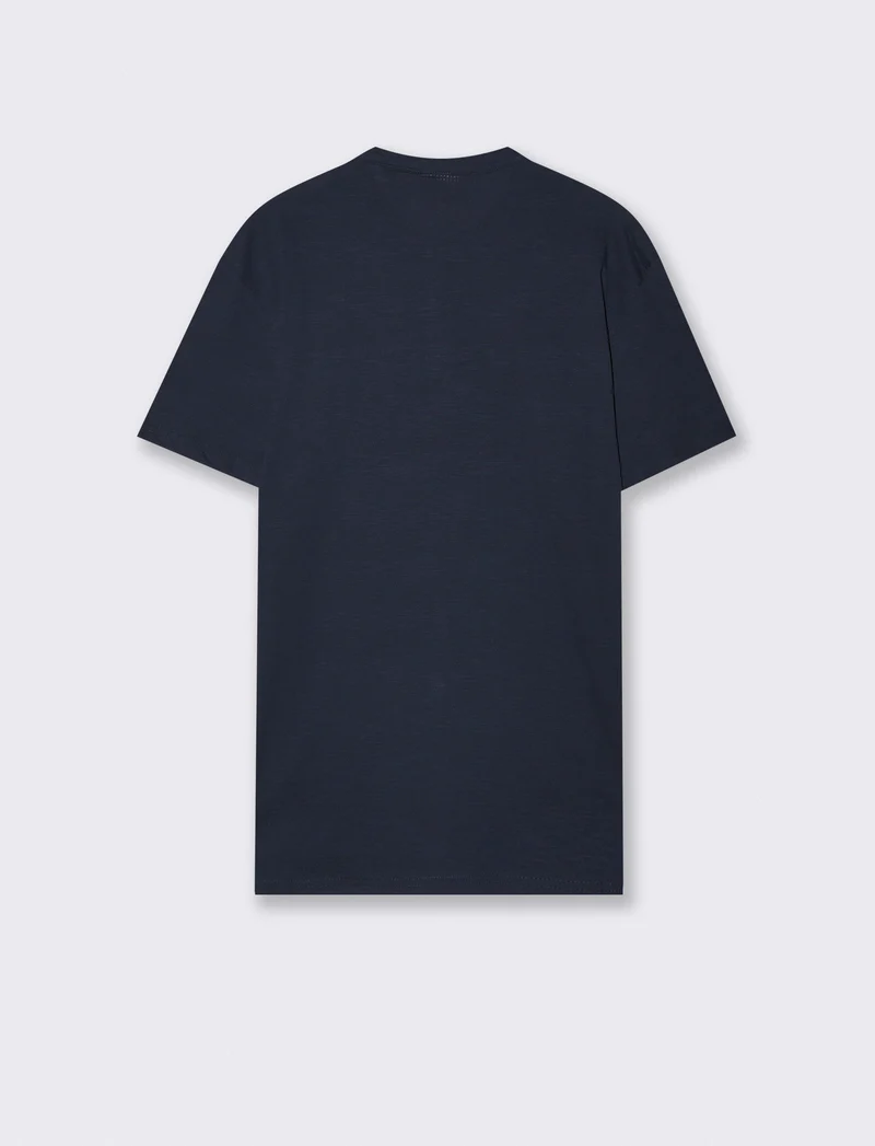 T-SHIRT SERAFINO IN JACQUARD STRUTTURATO - Blu