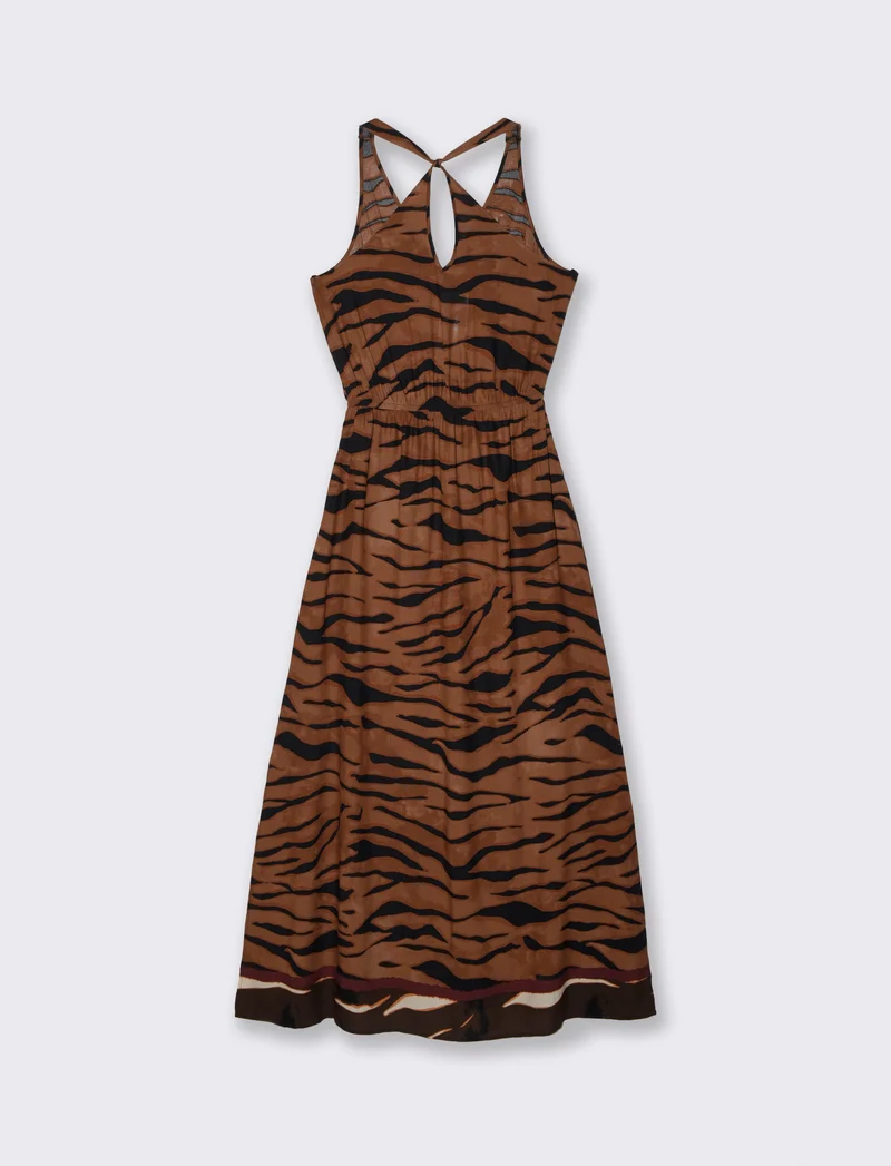 Vestito lungo con scollo a V e spacchi - var 1