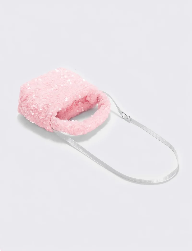 Borsetta bambina con paillettes brillanti - Rosa