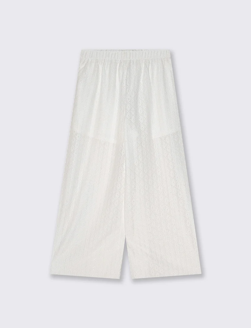 Pantalone Lungo Foderato con Coulisse - Bianco
