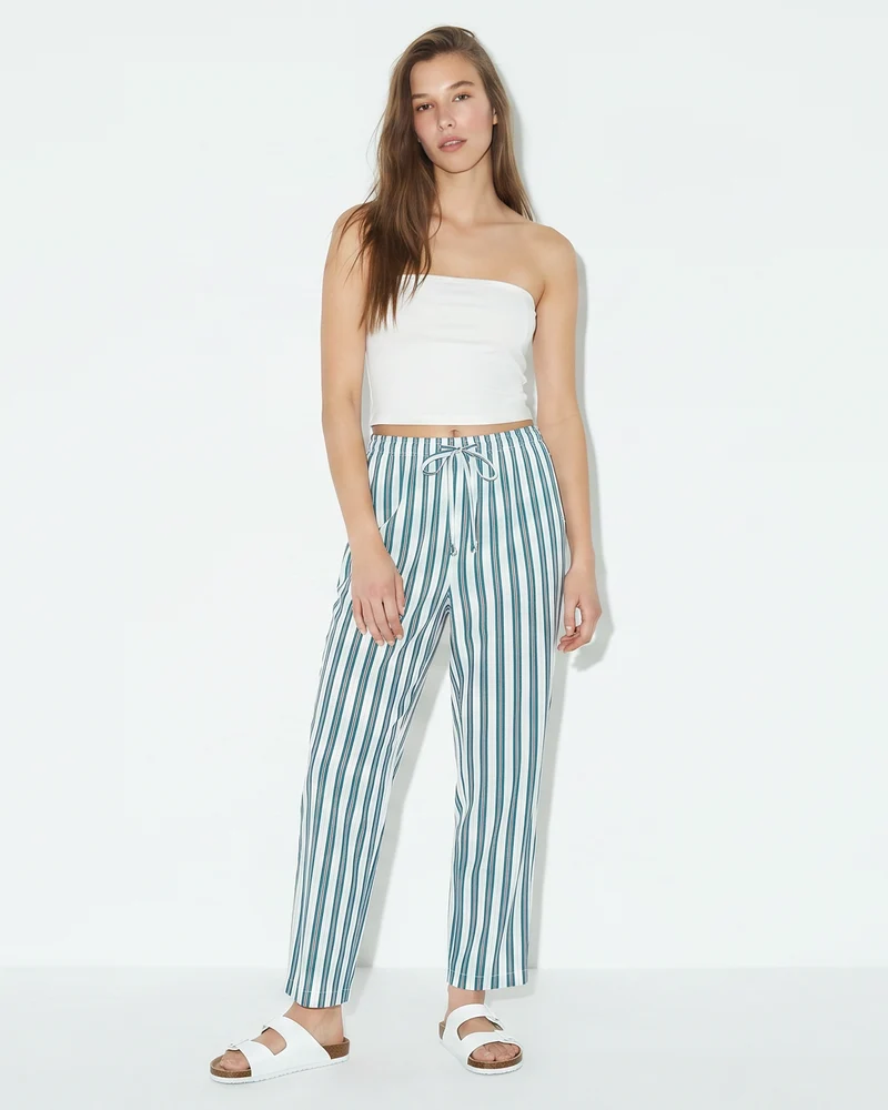 Pantalone lungo stampato in tessuto leggero - var 2