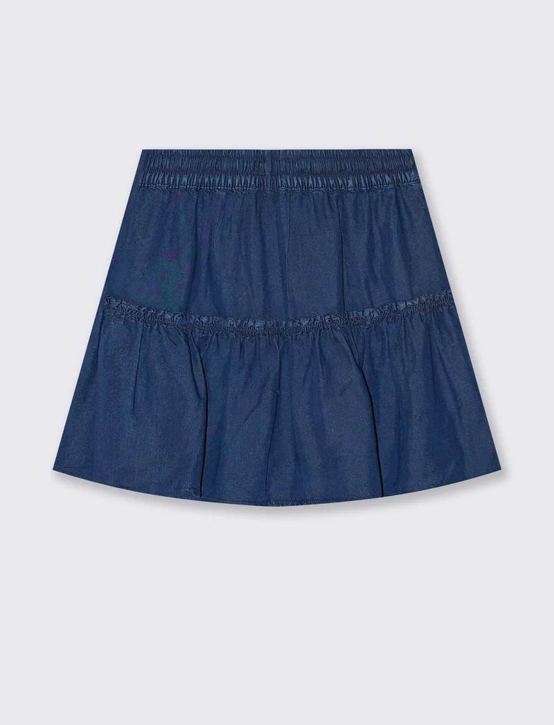 Gonna Pantalone in Lyocell con Elastico - DENIM SCURO