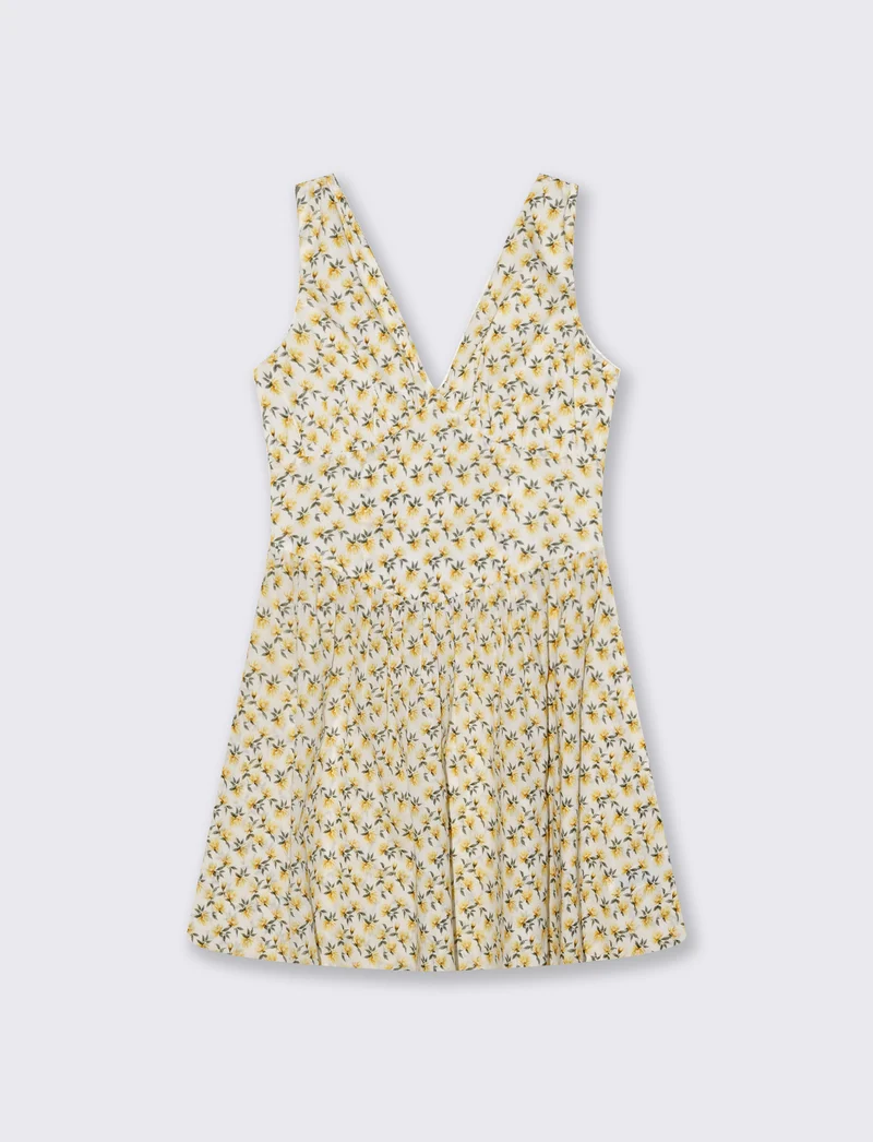 Vestito corto giromanica con scollo a V - var 1
