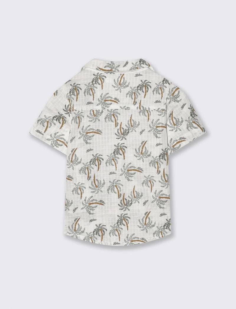 Camicia stampata manica corta palme - Fantasia